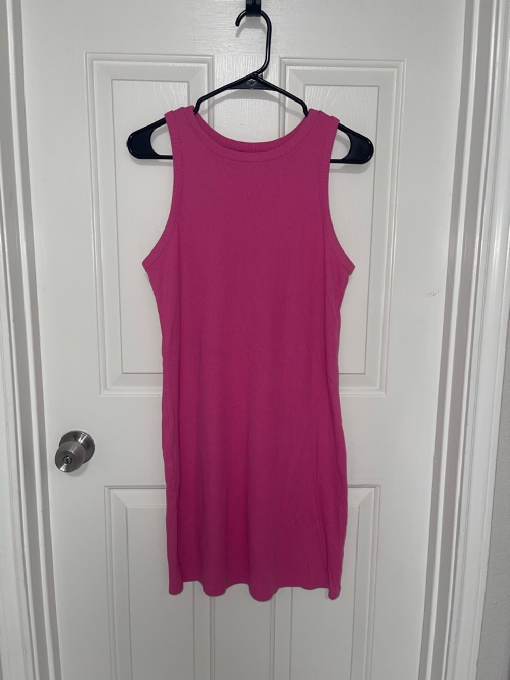 a new day Hot Pink Ribbed Tank Dress